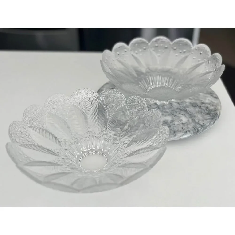 Vintage 1980s Lausitzer Germany Leaded 10” MEDIA Crystal Footed Bowls-Set of 2